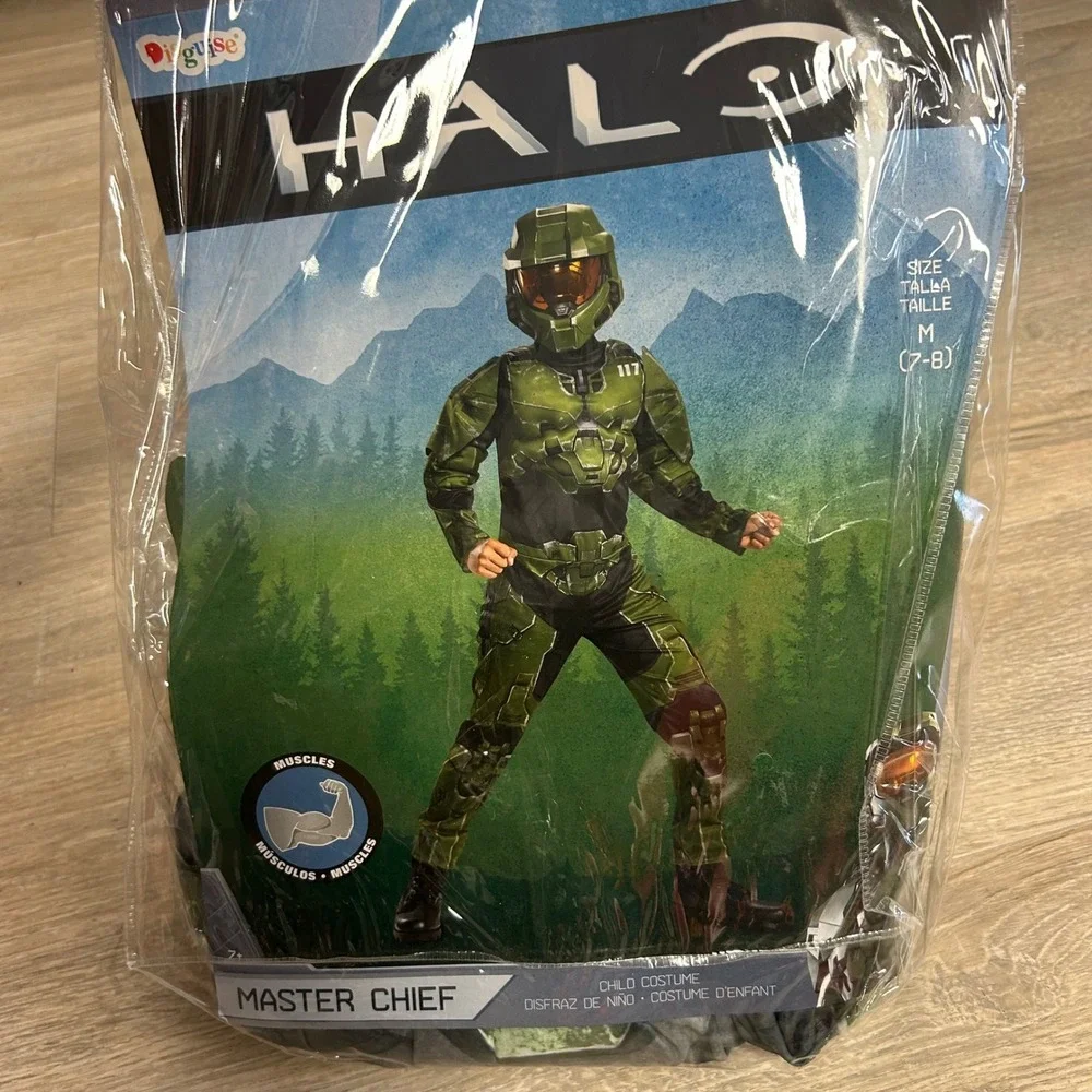 Halo Master Chief Muscle Costume Child Kids Boys Medium (7-8) Disguise Halloween - Picture 1 of 5